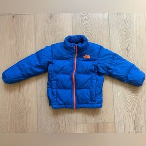 The North Face Kids Bright Blue Puffer Jacket with Hood